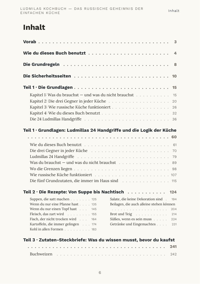 Das Inhaltsverzeichnis